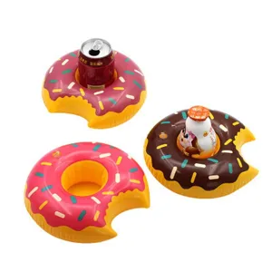 Inflatable donut drink holder PVC pool float cup coaster for water party and beach 1pc