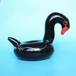 Inflatable black swan drink holder pool float and cup holder for summer pool parties