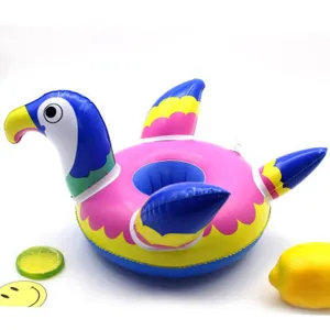 Inflatable Parrot Drink Holder Cute Pool Float PVC Beverage Coaster for Swimming Pool Party