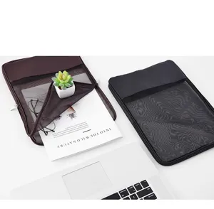 Translucent mesh zipper document bag aesthetic stationery storage bag organizer for students
