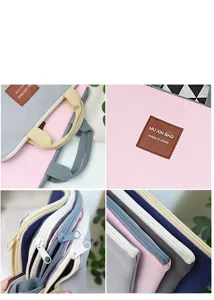 Oxford Leinen mehrschichtige Reißverschluss Laptop Tasche A4 Dokumenten Handtasche Detail.