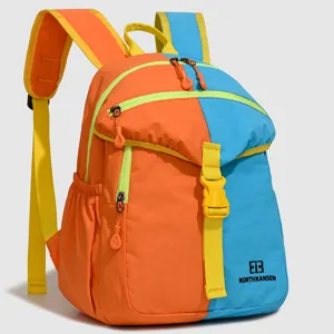 Colorful kids backpack for outdoor travel, lightweight school bookbag with adjustable straps.