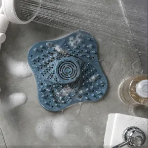 Silicone shower drain hair catcher suction cup floor strainer for bathroom kitchen sink.