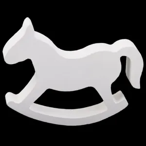 White wooden rocking horse ornament home decor photography prop rustic craft display