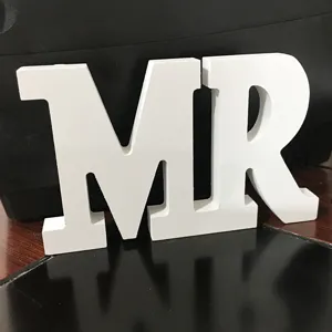 White wooden letters MR wedding table decor photo props home ornament white wood craft letter