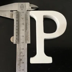 White wooden letter P decoration prop, wooden wedding home decor photography display item.