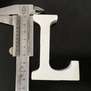 White wooden letter L ornament for home decor photography prop with precise size.