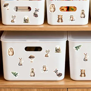 Cute watercolor forest animal stickers for DIY crafts, scrapbooks, and phone decoration