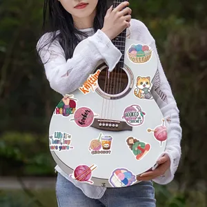 Cute crochet yarn stickers for water bottles laptop guitar diy decoration waterproof vinyl