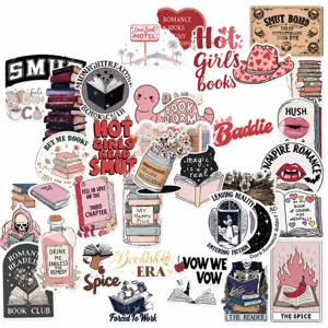 Cute Cartoon Reading Theme Waterproof Stickers Bookish Quotes Graffiti Decals For Luggage Water Bottle