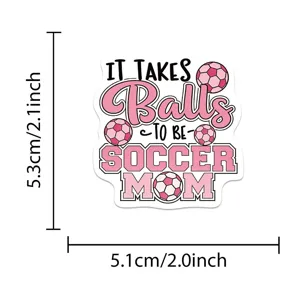 Pegatina de madre de futbol rosa adhesivo de vinilo impermeable para laptop botella
