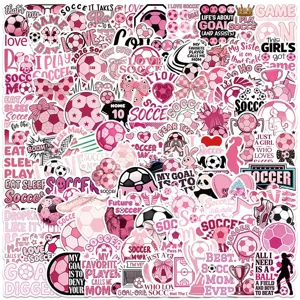 Pegatinas Impermeables de Graffiti de Fútbol Rosa Calcomanías Estéticas Femeninas Para Equipaje Portátil Guitarra Decoración de Diario