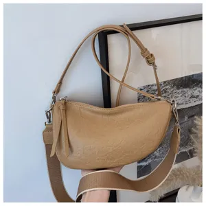Trendy minimalistische vrouwen halve maan crossbody tas stijlvolle retro zadeltas mooi