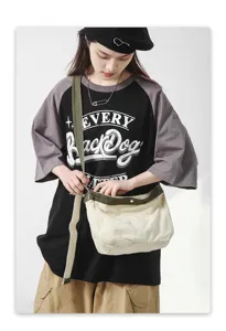 Casual τσάντα χιαστί από καμβά, μικρή τσάντα messenger dumpling για καθημερινή χρήση.