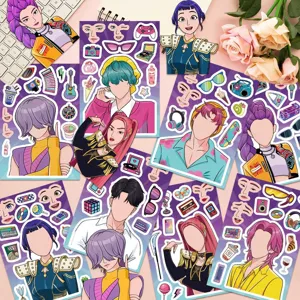 Waterproof K-Pop huntress stickers set of 8 pieces, perfect for laptop, skateboard, and guitar.