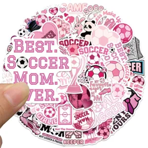 Pegatinas de graffiti de futbol rosa 100pcs impermeable para maleta portatil