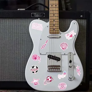 Pegatinas rosas de futbol para guitarra y portatil, adhesivo de vinilo impermeable pack.