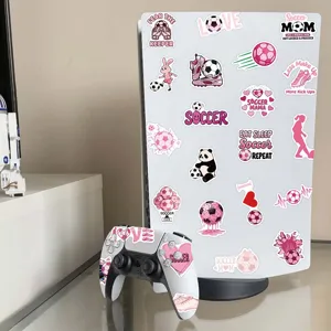 Set de pegatinas de graffiti de futbol rosa, calcomanias impermeables para ordenador.