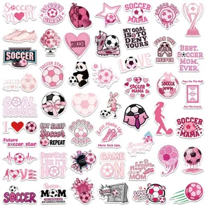 100pcs pegatinas graffiti futbol rosa, calcomanias impermeables lindas para laptop equipaje.