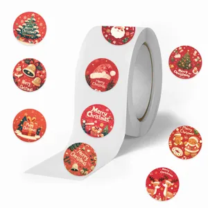 Christmas decorative stickers roll, waterproof sticker decals for laptop water bottle luggage.