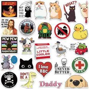 Funny meme sticker pack for luggage skateboard laptop waterproof vinyl decals decoration.