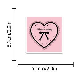 Roze hart strik sticker detail weergave, schattig kanten patroon waterdichte decal.