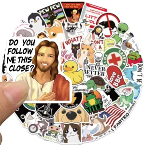 Waterproof funny meme stickers pack for laptop skateboard luggage DIY decorative decal.
