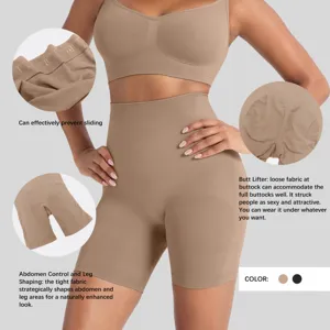 Vista detallada de la faja de talle alto con control de abdomen y diseño antideslizante.