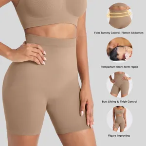 Pantalones cortos moldeadores de cintura alta vientre plano postparto faja reductora