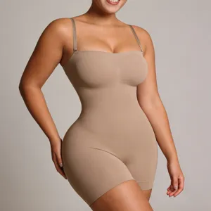 Bodysuit Modelant Sans Coutures pour Femmes Grande Taille Amincissant Contrôle du Ventre Body Shaper Jumpsuit de Yoga
