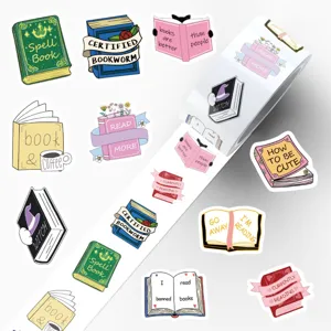 Bookish sticker roll waterproof aesthetic reading stickers for laptop luggage and journal.