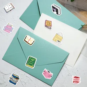 Bookish aesthetic stickers cute reading quote waterproof vinyl decal for laptop luggage phone.