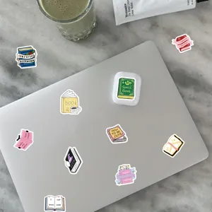 Bookish stickers aesthetic vinyl decal pack for laptop, suitcase, phone decoration.