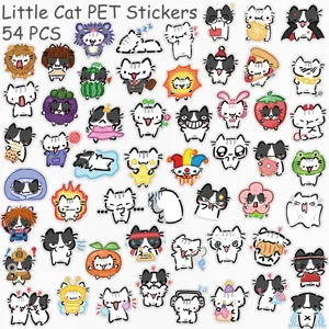 54pcs autocollants chat mignon imperméable dessin animé drôle vinyle pour ordinateur