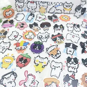 Set d'autocollants de chats mignons étanches, autocollants de mèmes drôles pour ordinateur portable.
