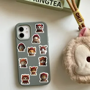 Cute plush animal portrait stickers waterproof roll stickers for phone case and notebook 500pcs