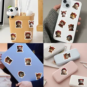 Waterproof cute plush animal portrait stickers for laptop and phone decoration roll
