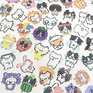 54pcs autocollants chat mignons impermeables autocollants de dessin anime pour laptop