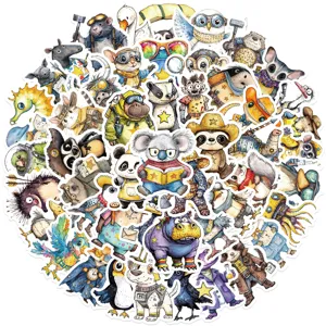 50pcs cartoon wild animal stickers waterproof vinyl decals for luggage laptop DIY craft