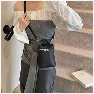 Women black mini shoulder crossbody bag chic phone purse fashion casual daily accessory