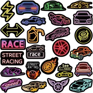 Autocollants de voiture de course neon cyberpunk JDM imperméables pour casque moto