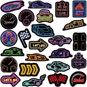 50pcs JDM Cyberpunk Neon Racing Autocollants Imperméables pour Voiture Casque Valise