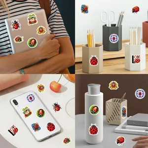 Cute ladybug waterproof stickers for laptop, phone, water bottle and luggage decoration 500pcs