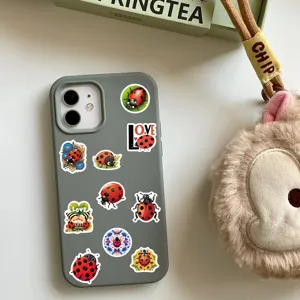Cute cartoon ladybug waterproof stickers decorative decal set for phone case laptop