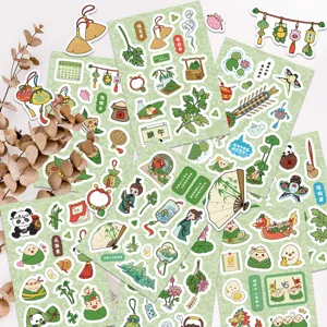 Cute Dragon Boat Festival sticker sheets set, DIY waterproof journal scrapbooking stickers.
