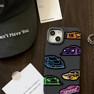 Autocollants de voiture de course néon cyberpunk imperméables JDM pour casque de moto valise