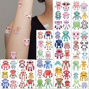 Kids Temporary Tattoo Stickers Cartoon Robot Waterproof Body Art Fake Tattoos For Party Favors Children Entertainment Toys