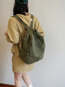 Grand sac à dos en toile vintage décontracté cartable pour femmes voyage quotidien rétro sac à dos.