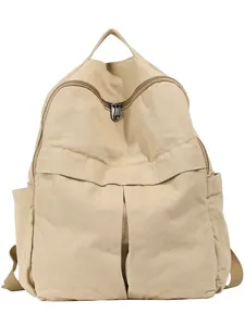 Grand sac a dos en toile pour femmes, sac d'epaule de voyage decontracte minimalist