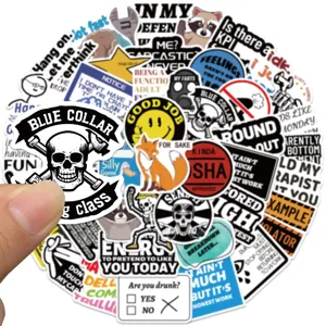 50 Pcs Funny Prank Stickers Waterproof Vinyl Decals DIY Decor for Luggage Motorcycle Skateboard